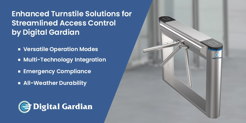 Enhanced turnstile access control solutions by Digital Gardian for smart, secure and streamlined entry management in commercial buildings