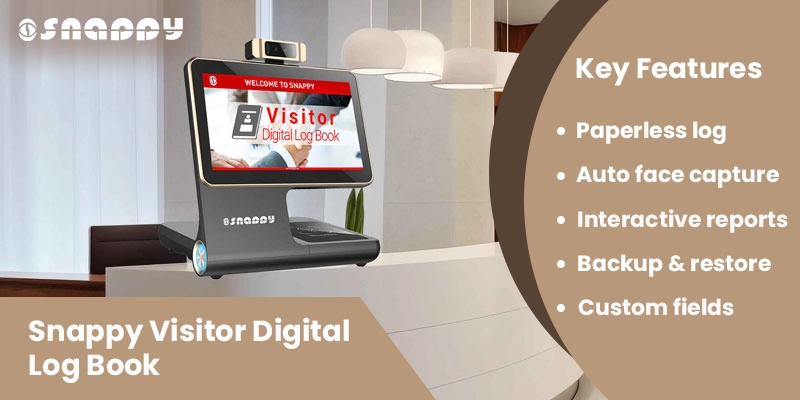 Snappy Visitor Digital Log Book - secure digital visitor management system for offices, schools, clinics and government buildings