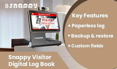 Snappy Visitor Digital Log Book - secure digital visitor management system for offices, schools, clinics and government buildings