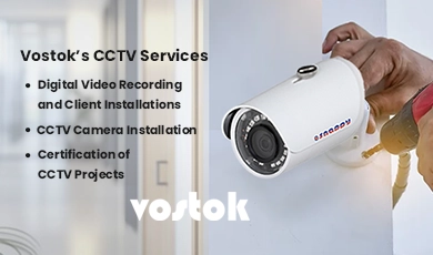 Vostok SIRA approved security camera installation in Dubai for commercial surveillance