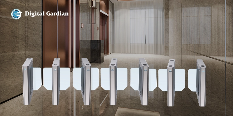 Digital Gardian Swing Barrier Speed Gate with secure access control, tempered glass, stainless steel and smart integration.
